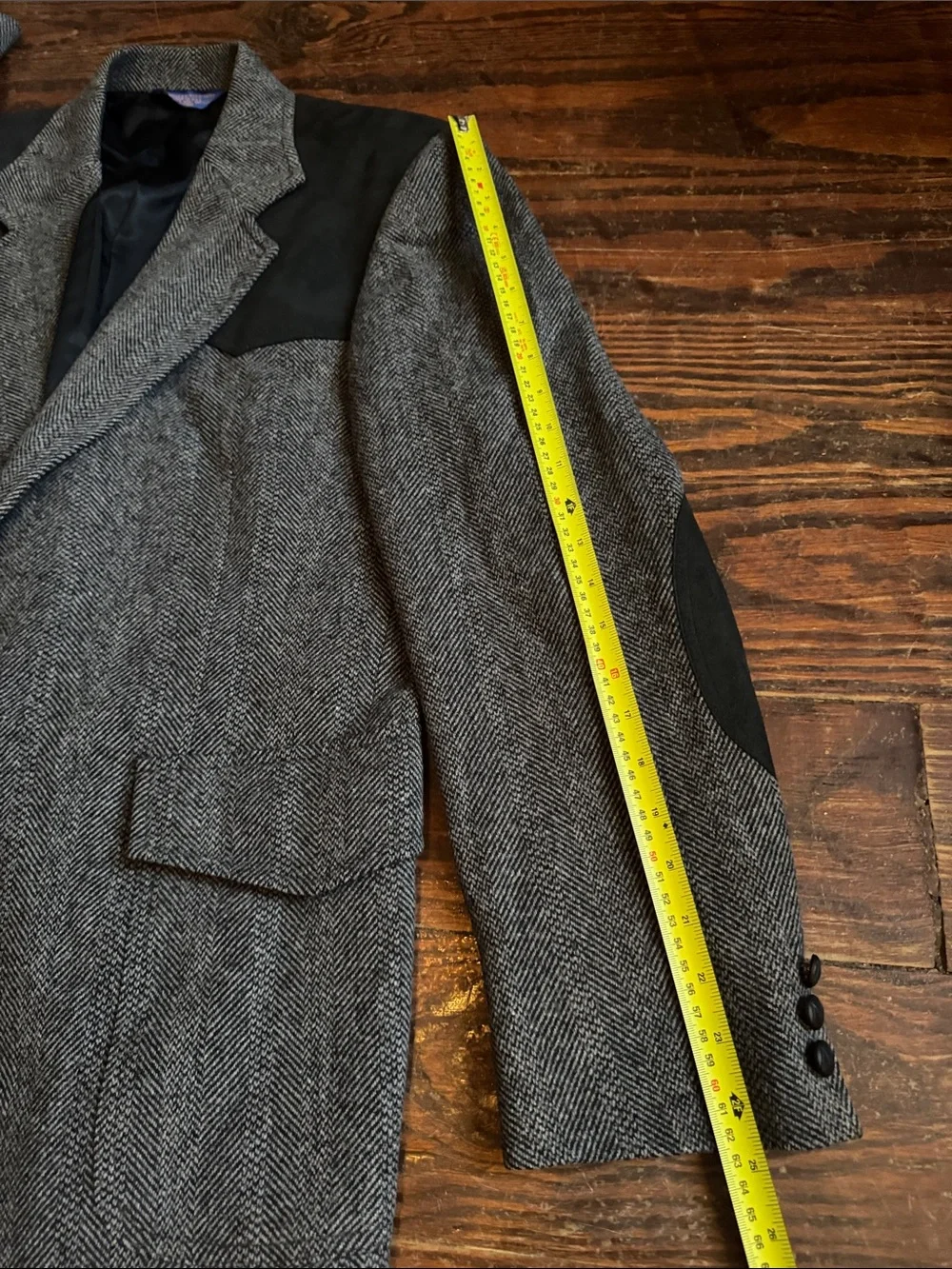 VTG Pendleton Gray Herringbone Wool Western Blazer 42R